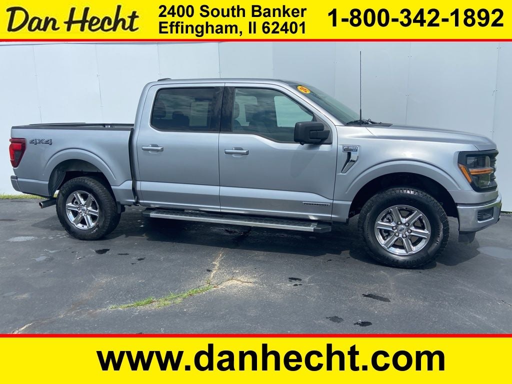 2024 Ford F-150 XLT in Silver Metallic — front three-quarter view