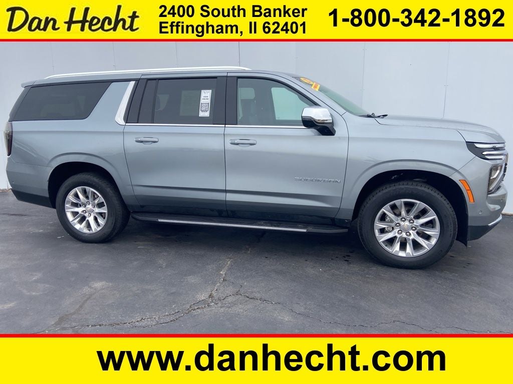 2025 Chevrolet Suburban Premier in Sterling Gray Metallic — front three-quarter view
