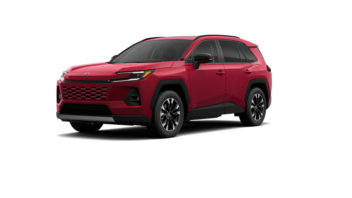 2026 Toyota RAV4 Limited in Ruby Flare Pearl — front three-quarter view