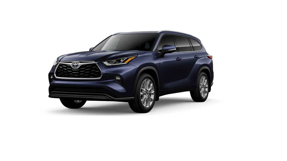 2026 Toyota Highlander Limited in Blueprint — front three-quarter view
